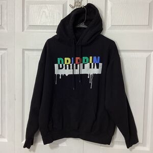 Fashion NOVA DRIPPIN Graphic Hoodie Sweatshirt Black L